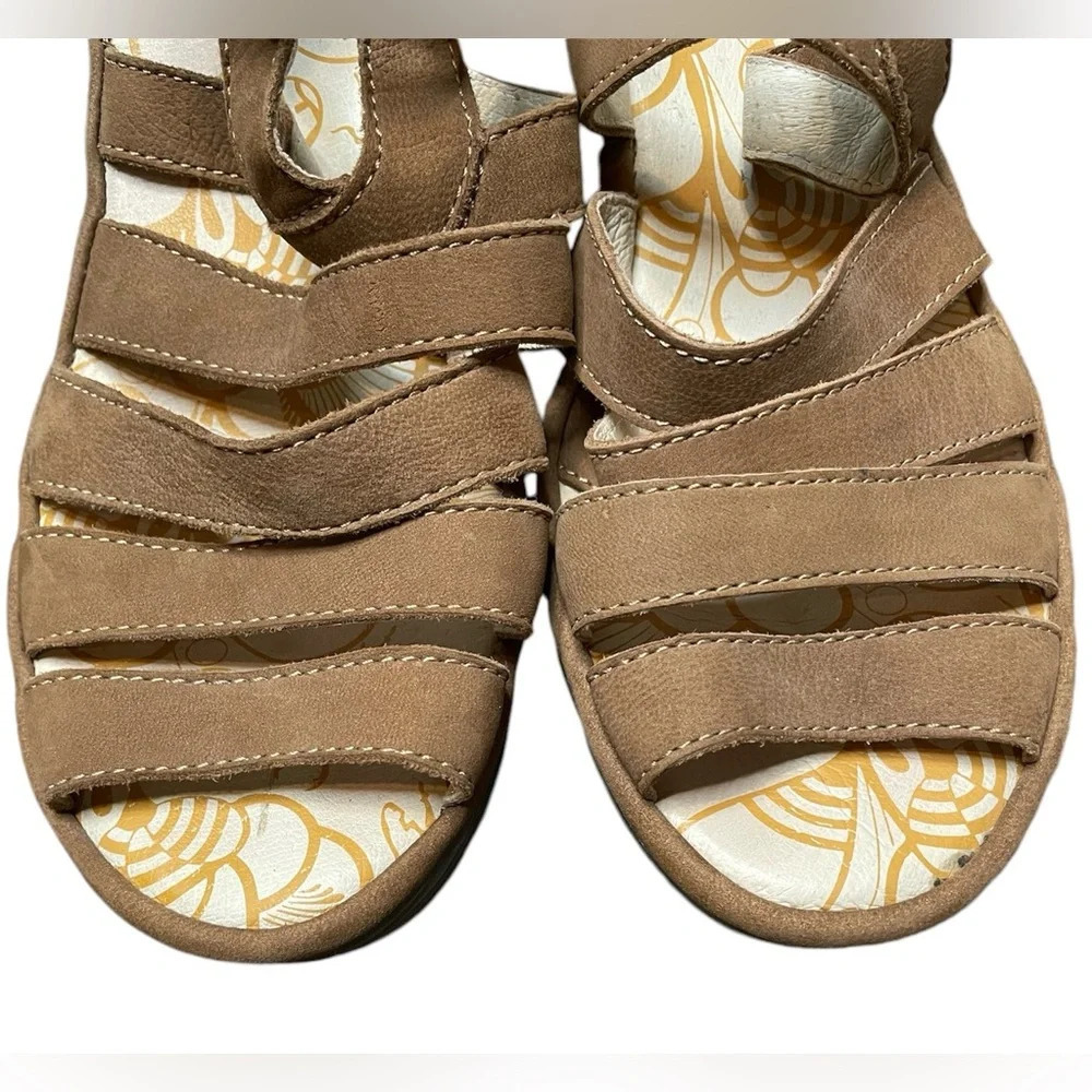 Fly London Yeba 895 Brown Suede Leather  Strappy Wedge Platform Sandals Size 40 - Picture 5 of 13